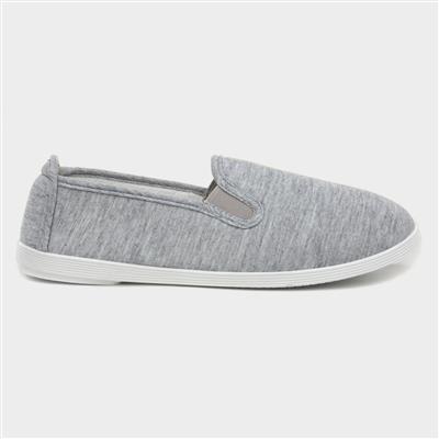 Womens Slip On Canvas Shoe in Grey