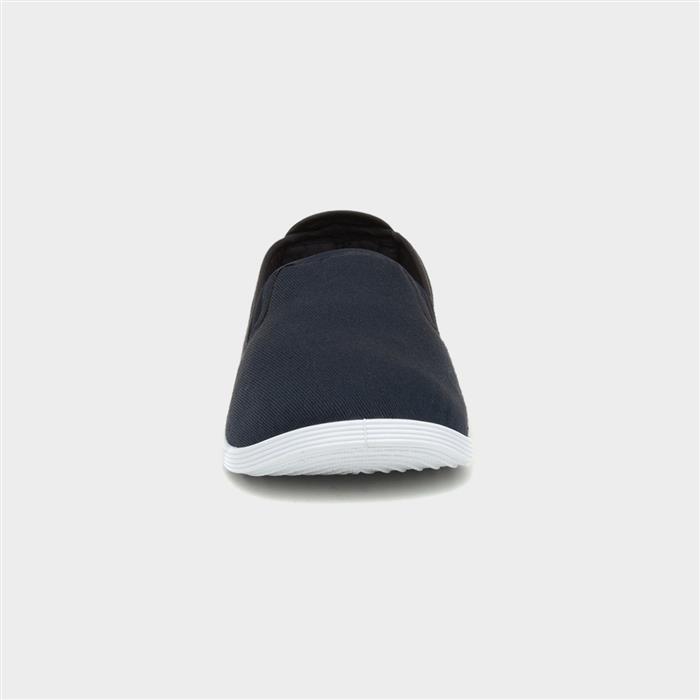 navy blue slip on canvas shoes