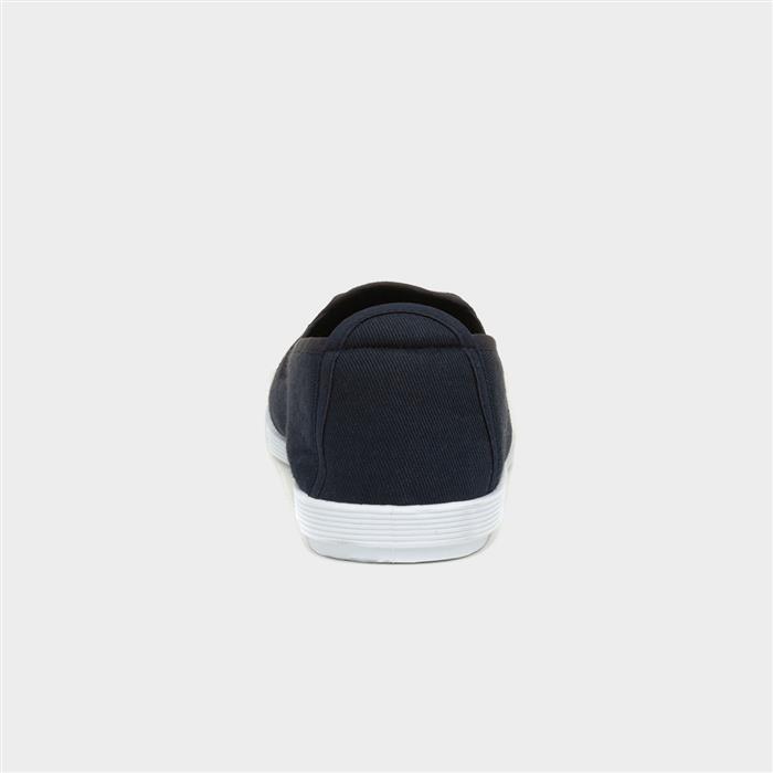 navy blue slip on canvas shoes