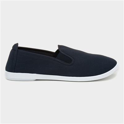 Womens Navy Slip On Canvas Shoe