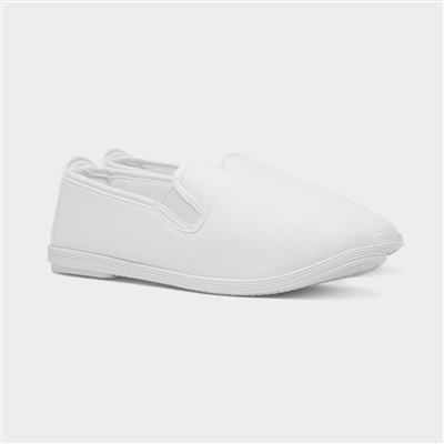 Womens White Slip On Canvas Shoe