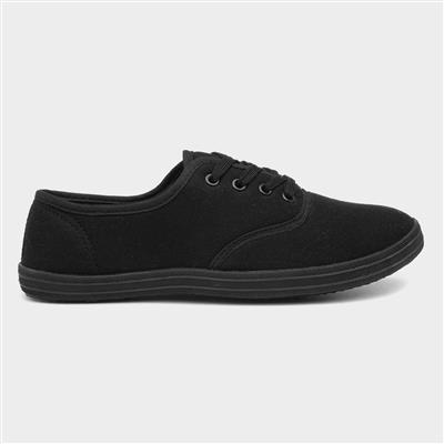 Red Fish Tai Womens Plain Black Canvas Shoe-16016 | Shoe Zone