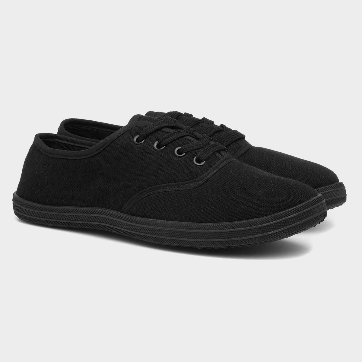 black on black canvas shoes