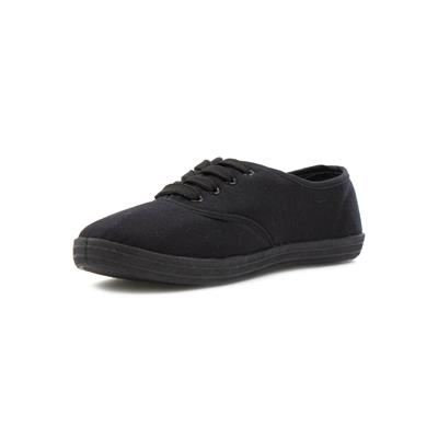 womens black canvas trainers