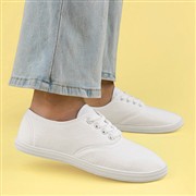 Red Fish Womens White Lace Up Canvas Shoe (Click For Details)