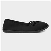 Lilley Womens Black Slip On Canvas Shoe (Click For Details)