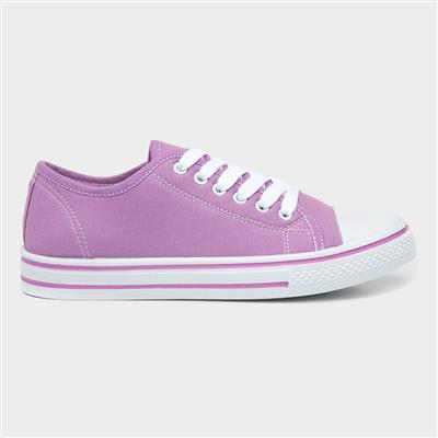 Womens Lilac Lace Up Canvas