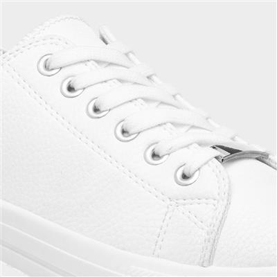 Polly Womens White Lace Up Casual Shoe