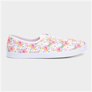 Lilley Womens White Floral Canvas Shoe (Click For Details)