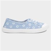 Lilley Womens Blue Daisy Print Canvas Shoe (Click For Details)