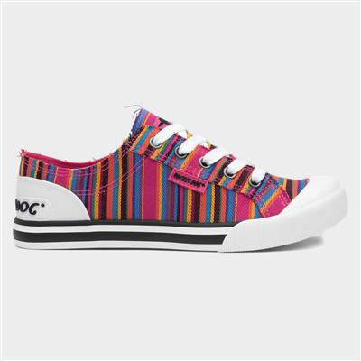 Jazzin Aloe Womens Multi Stripe Canvas