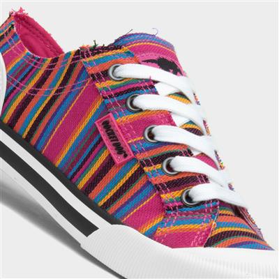 Jazzin Aloe Womens Multi Stripe Canvas