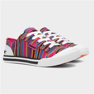 Jazzin Aloe Womens Multi Stripe Canvas