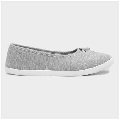 Womens Grey Jersey Slip On Canvas