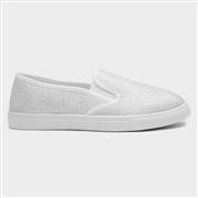 Lilley Womens White and Silver Slip On Canvas (Click For Details)