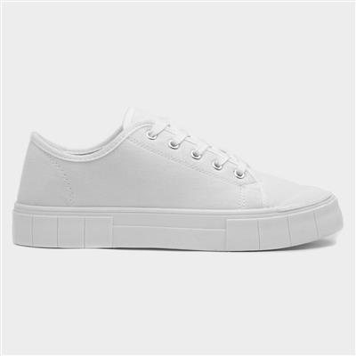 Womens White Chunky Canvas