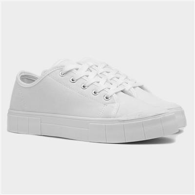 Lilley Womens White Chunky Canvas-165036 | Shoe Zone