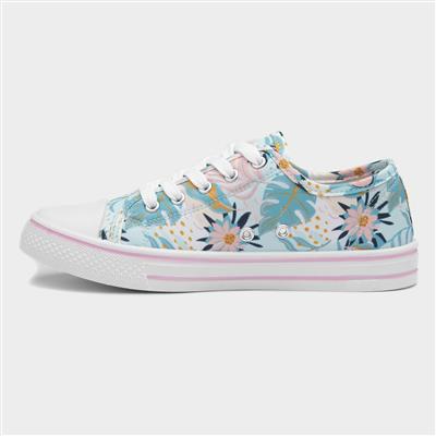 Lilley Meru Womens Tropical Print Lace Up Canvas-165037 | Shoe Zone
