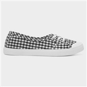 Lilley Womens Black & White Slip On Canvas Shoe (Click For Details)