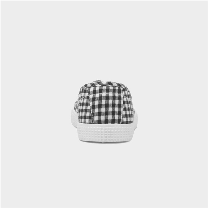 Womens Black & White Slip On Canvas Shoe