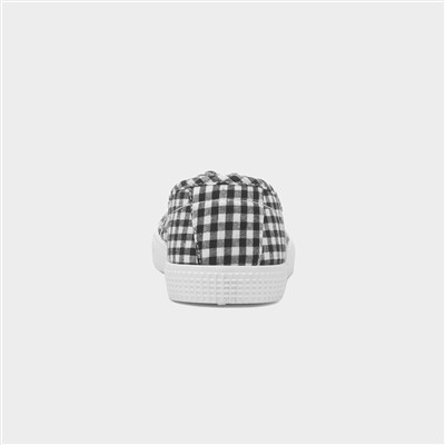 Womens Black & White Slip On Canvas Shoe