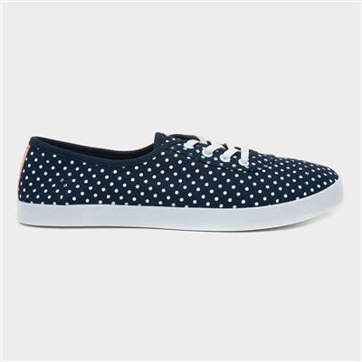 Womens Blue Polka Dot Speed Lace Canvas