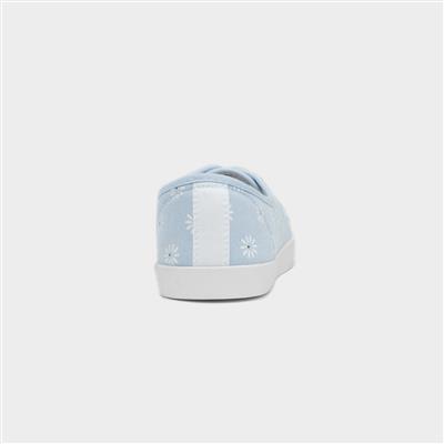 Pippa Womens Blue Daisy Print Canvas Shoe