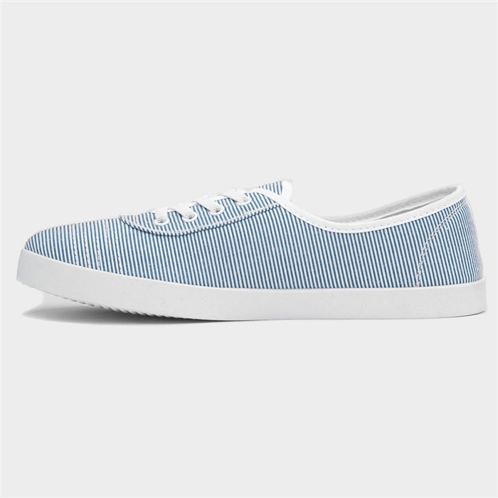 Womens Multi Stripe Slip On Canvas Shoe