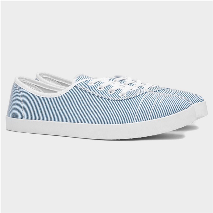 Womens Multi Stripe Slip On Canvas Shoe