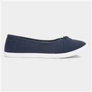 Lilley Womens Navy Slip On Canvas Shoe (Click For Details)