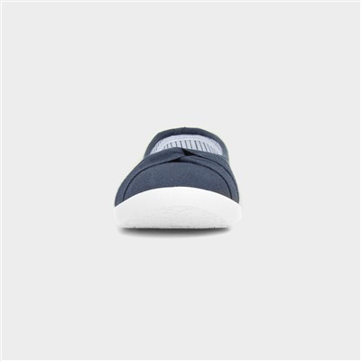 Womens Navy Slip On Canvas Shoe