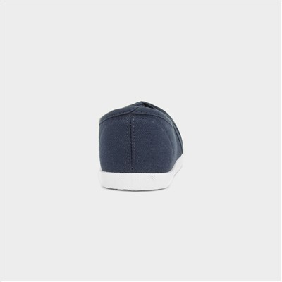 Womens Navy Slip On Canvas Shoe