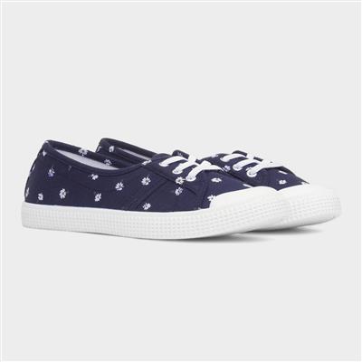 Phoebe Womens Navy Daisy Print Canvas