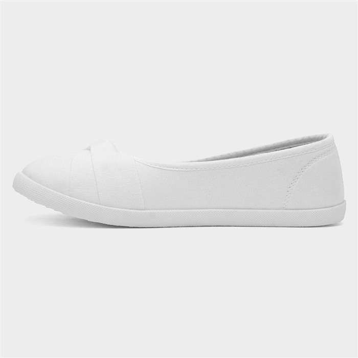 Womens White Slip On Canvas Shoe