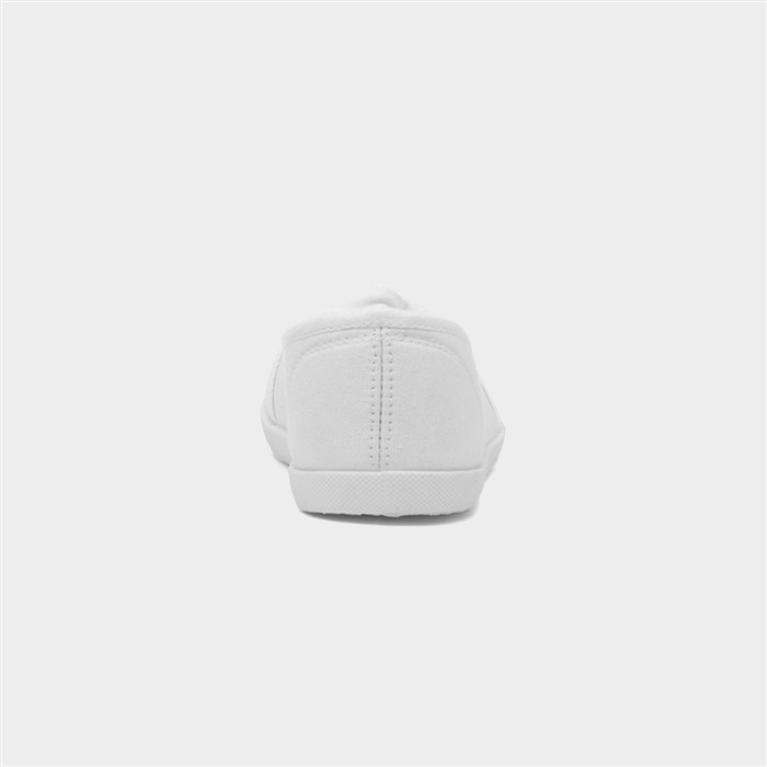 Womens White Slip On Canvas Shoe