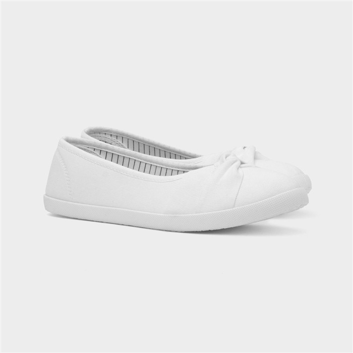 Womens White Slip On Canvas Shoe