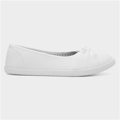 Womens White Slip On Canvas Shoe