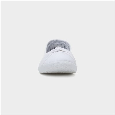 Womens White Slip On Canvas Shoe