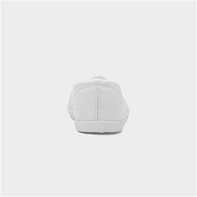 Womens White Slip On Canvas