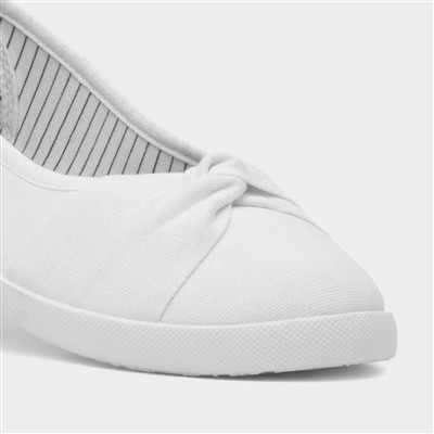 Womens White Slip On Canvas Shoe