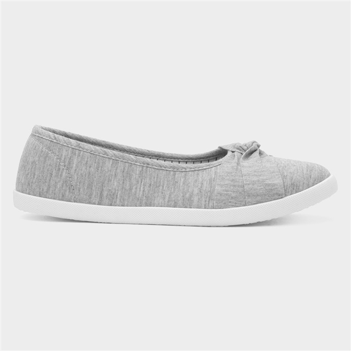 Womens Grey Slip On Canvas Shoe