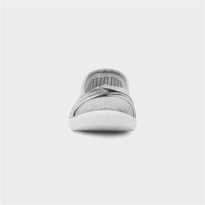 Womens Grey Slip On Canvas Shoe