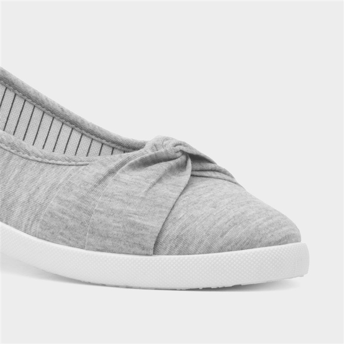 Womens Grey Slip On Canvas Shoe