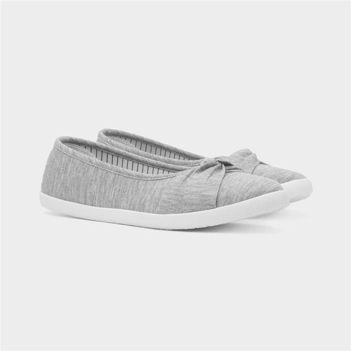 Womens Grey Slip On Canvas Shoe