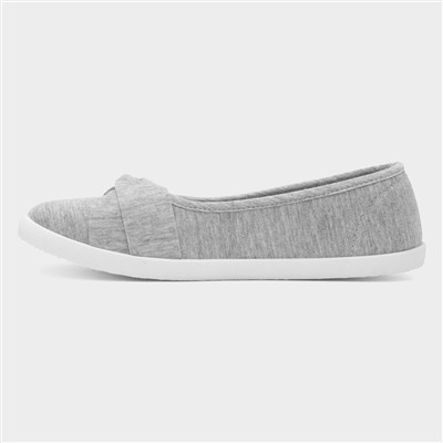 Womens Grey Slip On Canvas Shoe