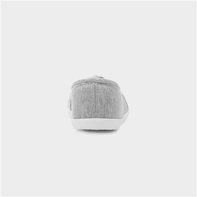 Womens Grey Slip On Canvas Shoe