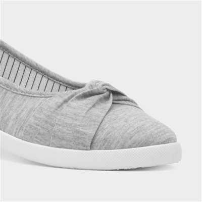 Womens Grey Slip On Canvas Shoe