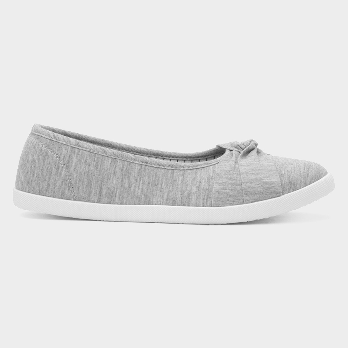 Womens Grey Slip On Canvas