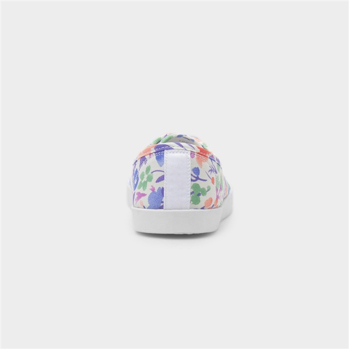 Womens Multi Floral Slip On Canvas Shoe