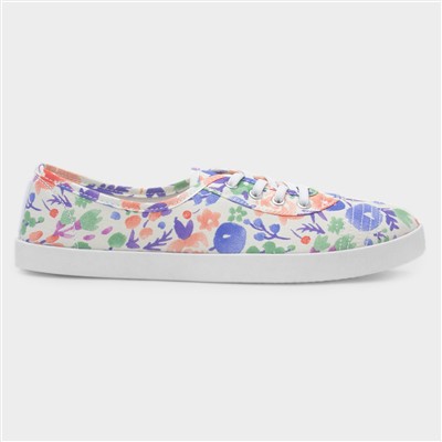 Womens Multi Floral Slip On Canvas Shoe